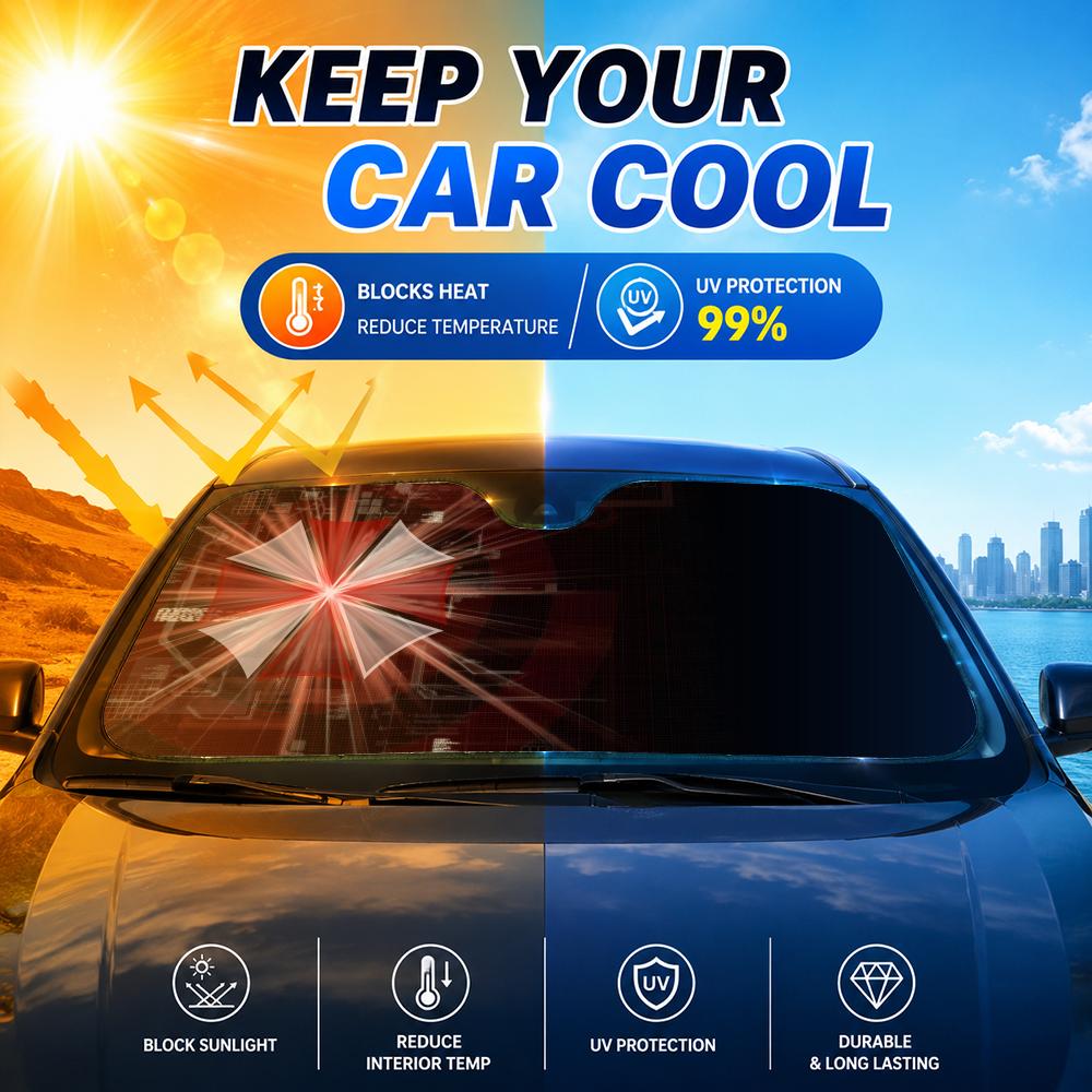 Horror Movie Umbrella Sun Viso - огляд і ціна Car Sunshade Windshield Umbrella Foldable