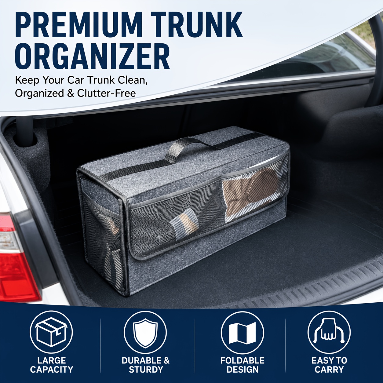 Felt Car Trunk Organizer with  - огляд і ціна Car Trunk Organizer Foldable Storage Box